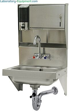Wall mounted, lever drain with overflow, hand sink with side supports (Model 7-PS-69)  |  6901-51 displayed