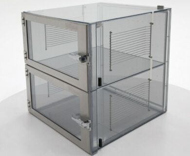 Adjust-a-shelf SDPVC two chamber desiccator cabinet without flowmeter or shelf  |  3950-09DNP displayed