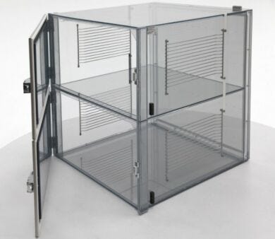 Terra’s two chamber SDPVC IsoDry Desiccator Cabinet provides key performance improvements for your most critical humidity requirements  |  3950-09D displayed