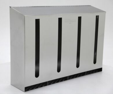 Stainless Steel Wall Mounted 4 Chamber Glove Dispenser  |  4951-31-2 displayed