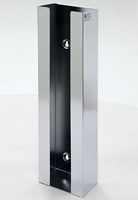 Vertical Stainless Steel 2 Compartment Glove Dispenser  |  4951-51-2 displayed