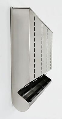 Wall Mounted 4 Compartment Stainless Steel Dispenser with Catch Tray  |  4952-37-2-316 displayed