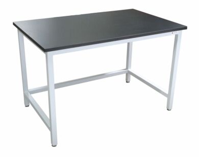 Work station with epoxy-resin top resists common organic compounds and solvents