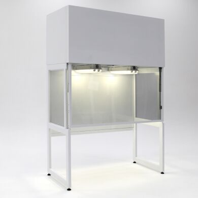 Powder-coated steel fume hood includes 10