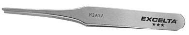 Tweezers feature flat tips and round points.  |  9302-43 displayed