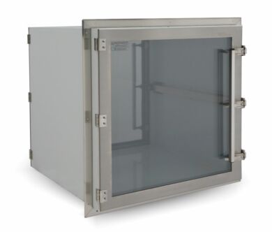 Polypropylene pass-through chamber with non-dissipative PVC viewing windows.  |  1991-80D displayed