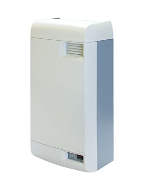 Condair's RH2+ Space QVD steam humidifier is a small, sleek indoor unit that can take any potable water source to run  |  3951-11 displayed