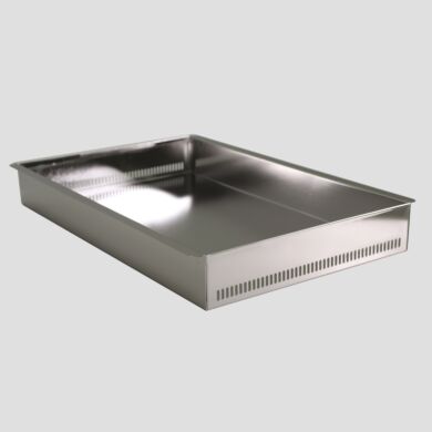 304 Stainless steel solid-bottom tray with extra depth for Desicart Mobile Storage System 13.75