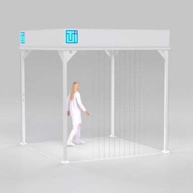 ValuLine® softwall modular cleanrooms make contamination control accessible and affordable, adapting to virtually any facility layout  |  6600-66A-VL-0808 displayed