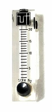 Acrylic flow meter, valve-2-20SCFH  |  1600-32 displayed