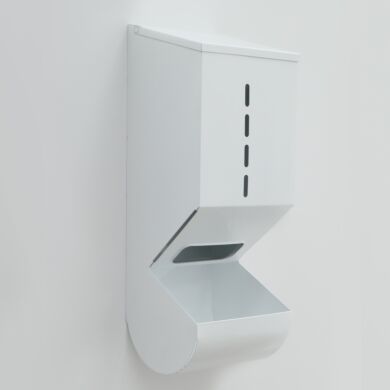 Wall-mounted, gravity-fed glove dispenser, 1-chamber, powder-coated steel | 4951-37-2-PC displayed