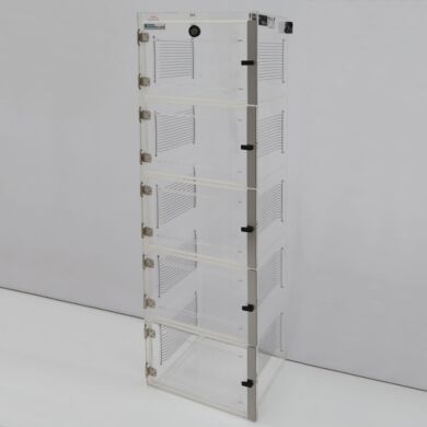 ValuLine® acrylic desiccator cabinet, 5 chambers with adjustable shelving  |  3949-36C displayed