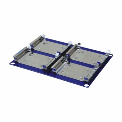 Dedicated microplate platform for use with the Incu-Shaker CO2 Mini Incubator by Benchmark Scientific holds 4 standard deepwell microplates | 2823-03 displayed