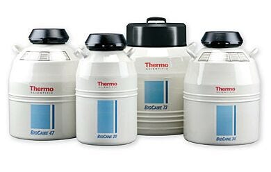 These vessels can store biological samples for long periods of time without replenishing liquid nitrogen.  |  4901-11 displayed