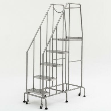 Terra’s BioSafe® 5 step ladder features a streamlined design with minimal crevices to simplify cleaning and reduce particle accumulation  |  2805-09B-316 displayed