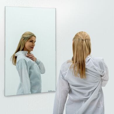 BioSafe® cleanroom mirrors eliminate sharp edges to simplify cleaning. Industrial-grade, copper-free glass insures optimal cleanliness and corrosion protection  |  5252-61B displayed