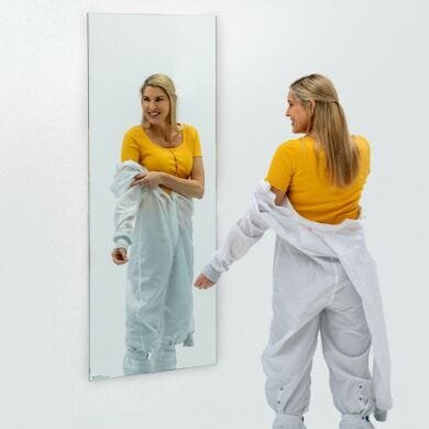 BioSafe® cleanroom mirrors eliminate sharp edges to simplify cleaning. Industrial-grade, copper-free glass insures optimal cleanliness and corrosion protection  |  5252-71 displayed