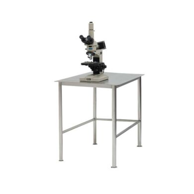 BioSafe® stainless steel workstation with round tube legs and 5mm solid top worksurface  |  9605-58 displayed
