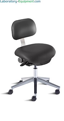 Biofit ISO4 black desk chair includes high profile cast aluminum base, dual-wheel casters and four-way contouring seat with internal seat board bumperguard