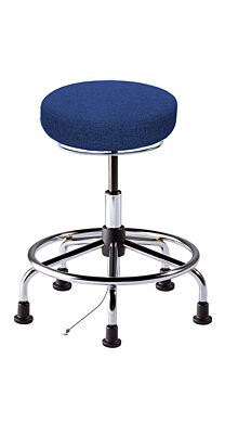 Biofit ISO6 navy bench seat for ESD applications includes tubular base, footring and 2