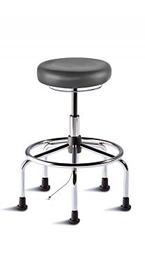 Biofit black ISO6 high bench seat for ESD applications includes tubular steel base, footring and 2