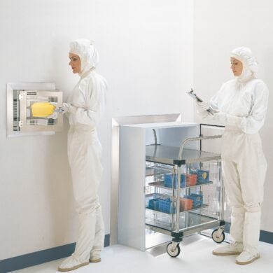 General-use pass through chambers include mechanical interlocks and stainless steel-reinforced doors  |  1993-12D displayed