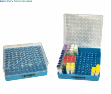 Fully autoclavable cryogenic storage box with hinged lid by MTC Bio
