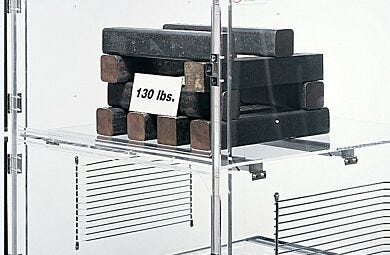 Shelf supports ensure that this plastic chamber holds weight  |  2200-21 displayed