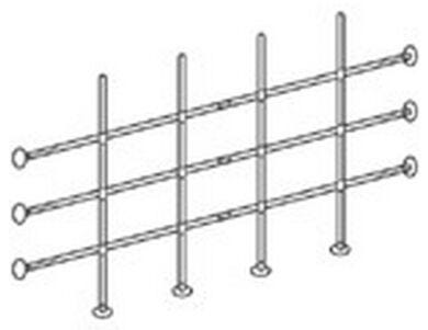 Kits include stainless steel rods, connectors, instruction sheet and drill template.  |  3645-22 displayed