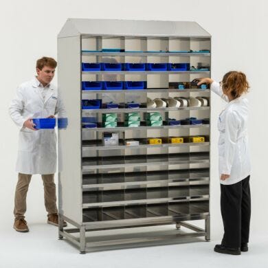 High-capacity design has 60 slots on each side for easy bulk organization  |  9600-73D displayed