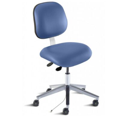 Microcon Blue Elite EEA-L-RK ISO 8 with ESD Cleanroom Chair for electrostatic sensitive environments by Biofit; desk height EEA-L-RK-T-XF-XA-ISO8KMBLU | 2809-08 displayed
