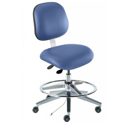 Microcon Blue Elite EEA-M-RK ISO 7 ESD Cleanroom Chair by Biofit for static control applications; bench height EEA-M-RK-T-AFP-XA-ISO7KMBLU | 2809-32 displayed