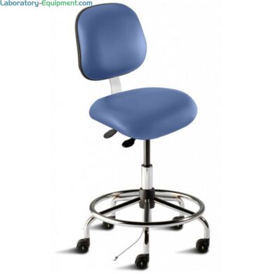 Microcon Blue Elite EES-M-RK ISO 8 ESD Cleanroom Chair by Biofit for static control applications; bench height #EES-M-RK-T-XF-XA-ISO8KMBLU  |  2809-19 displayed