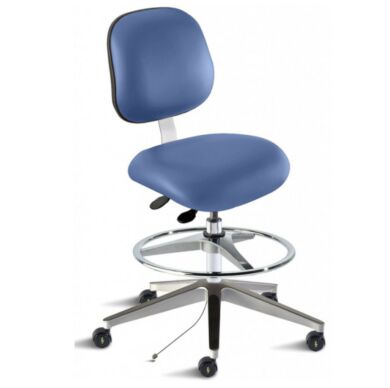 Microcon Blue Elite EEW-M-RK ISO 7 ESD Cleanroom Chair by Biofit for static control applications; bench height #EEW-M-RK-T-AFP-XA-ISO7K-MBLU  |  2809-47 displayed
