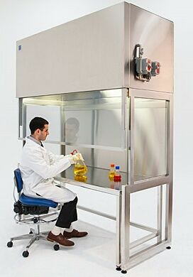 Shown: Free-standing Explosion-Proof Ductless Workstation with optional workbench  |  2400-73 displayed