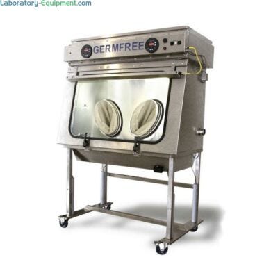 Germfree’s VersaFlow™ Compounding Aseptic Isolator provides an ISO 5 environment for compounding sterile pharmaceuticals (2-port model shown)  |  5607-19 displayed