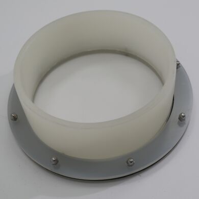 Exterior of polypropylene glove port with 9