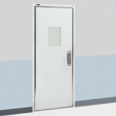 Lightweight, sturdy cleanroom door with uPVC panels suitable for environments needing cGMP compliance  |  6603-73 displayed