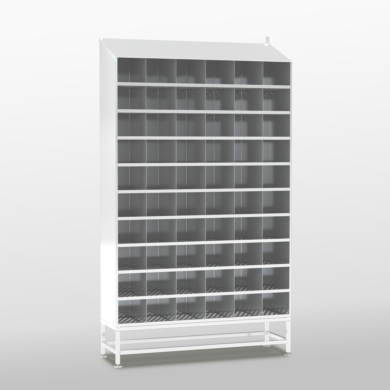 Powder-coated steel cabinet for storage of tools, hardware, and components rated for ISO 7  |  9595-01 displayed