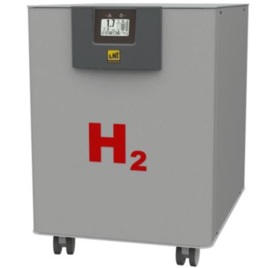 HG Pro 4M PEM Hydrogen Generators by LNI Swissgas with a 4000 cc/min flowrate, a 16 bar (232 psi), a 12L tank, a multilayer PEM cell and a high pressure GLS  |  7200-44A displayed