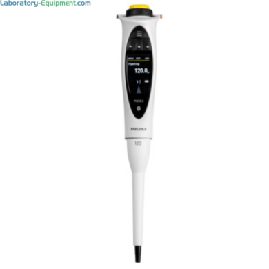 Single-channel LH-747041 Picus 2 Electronic Pipette by Sartorius with a 5-120 μl volume range, an adjustment wheel, safety features and connectivity