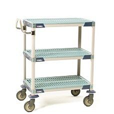 High-capacity three-shelf polymer cart combining large shelf area with vertical storage efficiency | 1403-06 displayed