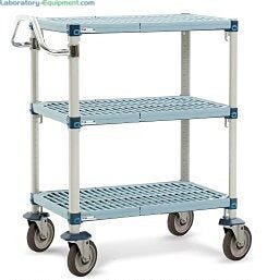 High-capacity three-shelf quick-adjust cart with heavy-duty casters for demanding transport applications | 1403-11 displayed