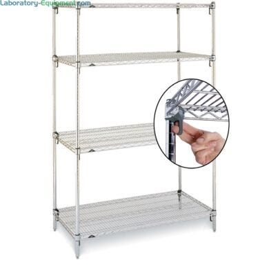 Metro Super Adjustable Super Erecta 4-shelf industrial wire shelving starter unit, chrome
