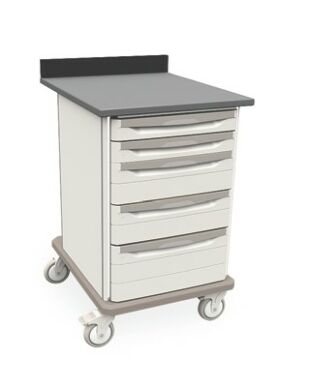 Starsys mobile work center with epoxy resin top and standard drawers  |  1311-44 displayed