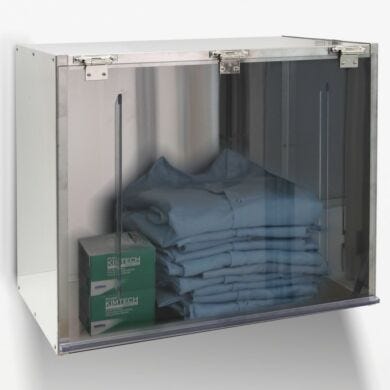 Modular Wall-Mount 304 Stainless Steel Storage Bin with SDPVC door lifts  |  4105-14 displayed