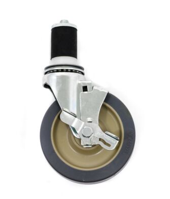 Olympic expandable stem casters with high modulus rubber wheels, brake control and 300 lb capacity  |  1303-57 displayed