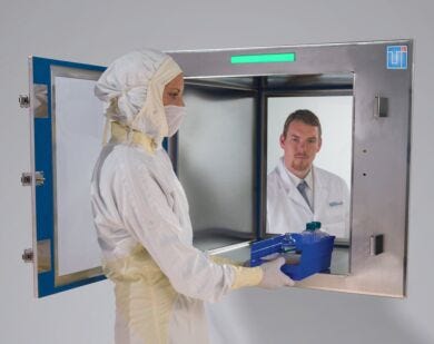 ISO 4-compliant Smart BioSafe® Pass-Throughs offer smooth interiors, autoclavable doors and smart electronic interlocks for critical aseptic use  |  2635-75A-2-316 displayed