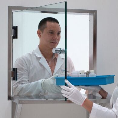 Quick, convenient transfer of materials between rooms without strict controls in place.  |  1702-70 displayed