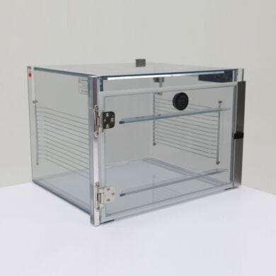 ValuLine® plastic desiccator cabinet, static-dissipative PVC, 1 chamber with adjustable shelving | 3949-30C displayed